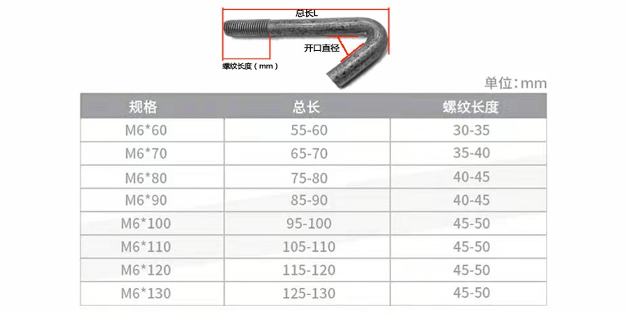 瓦鉤地腳螺栓